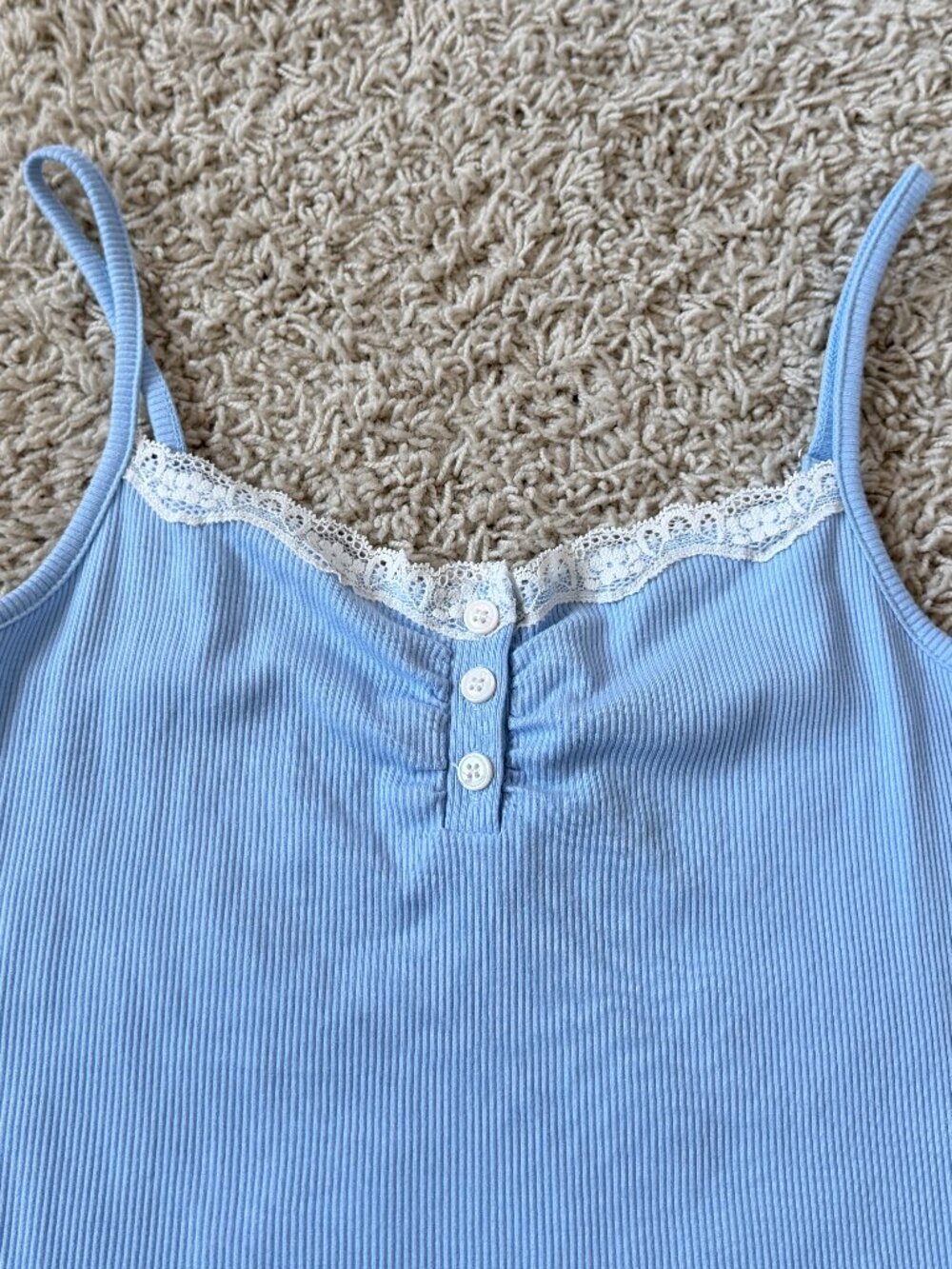 Edikted Sleep Set Light Blue Ribbed Size S - Picture 4 of 6